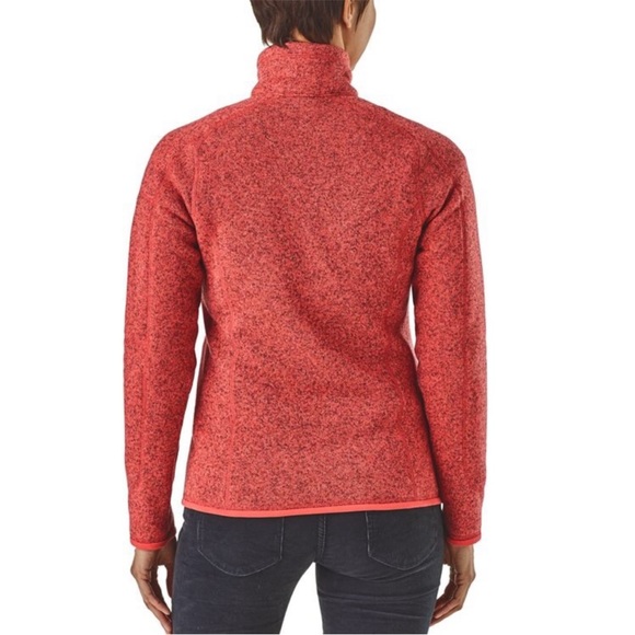 Patagonia Marled Red Orange Better Sweater 1/4 Zip Sweatshirt Jacket Women Small - Picture 9 of 12